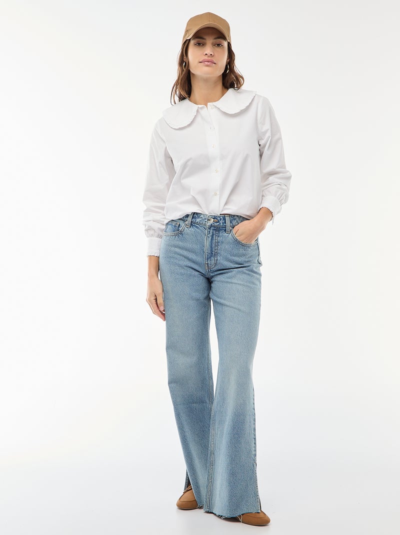 Camicia con colletto alla Claudine Bianco - Kiabi