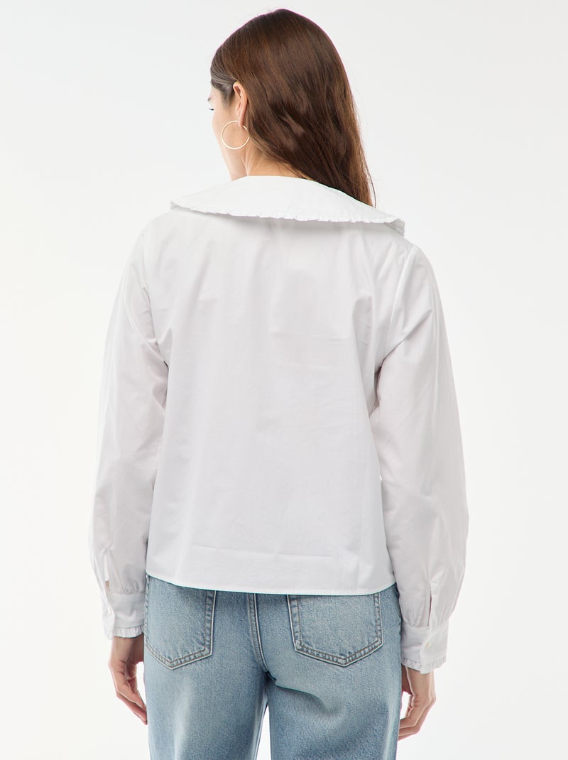 Camicia con colletto alla Claudine Bianco - Kiabi