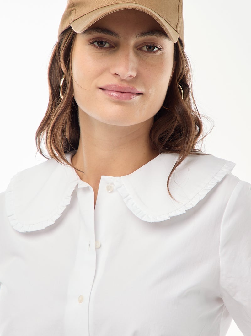 Camicia con colletto alla Claudine Bianco - Kiabi