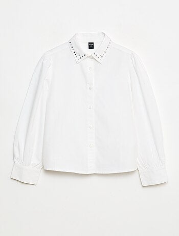 Camicia con colletto con finte pietre preziose
