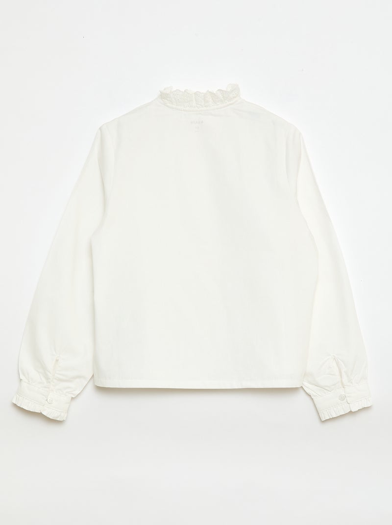 Camicia con colletto fantasia Bianco - Kiabi