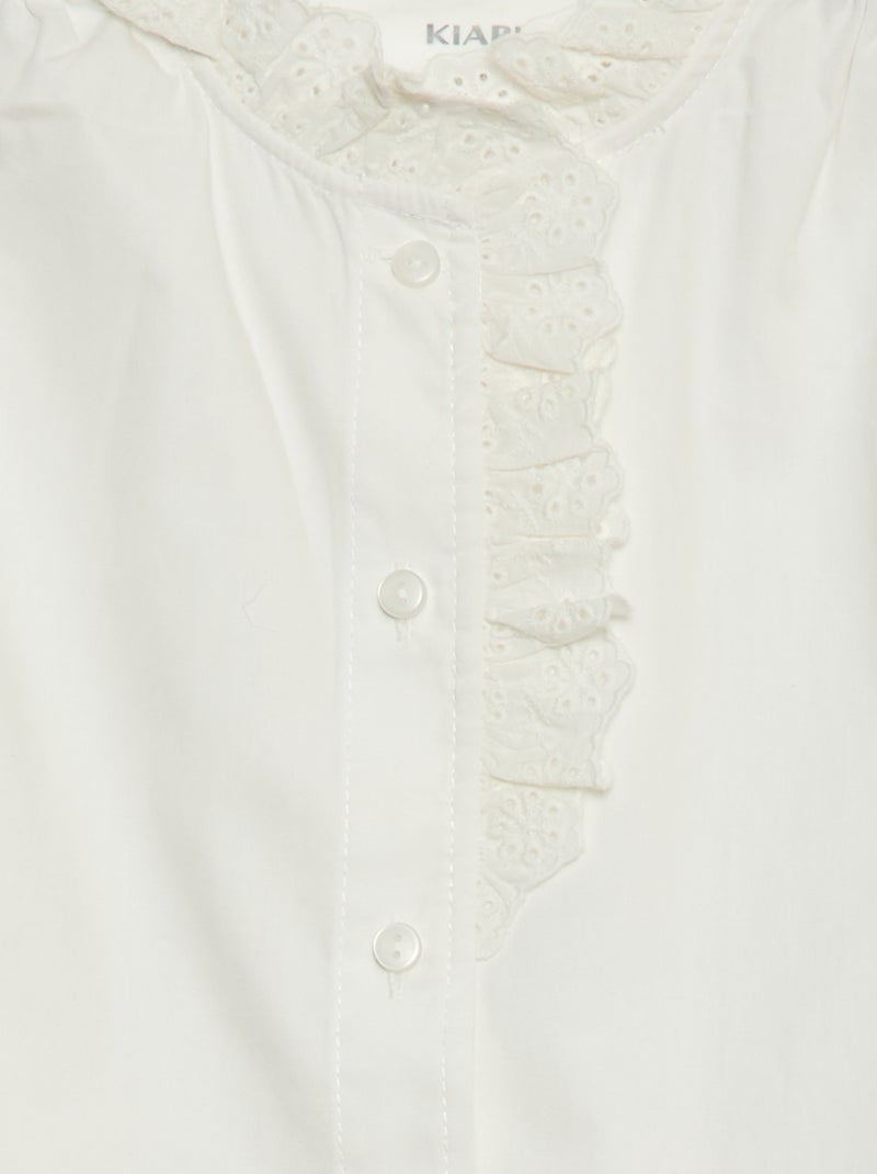 Camicia con colletto fantasia Bianco - Kiabi