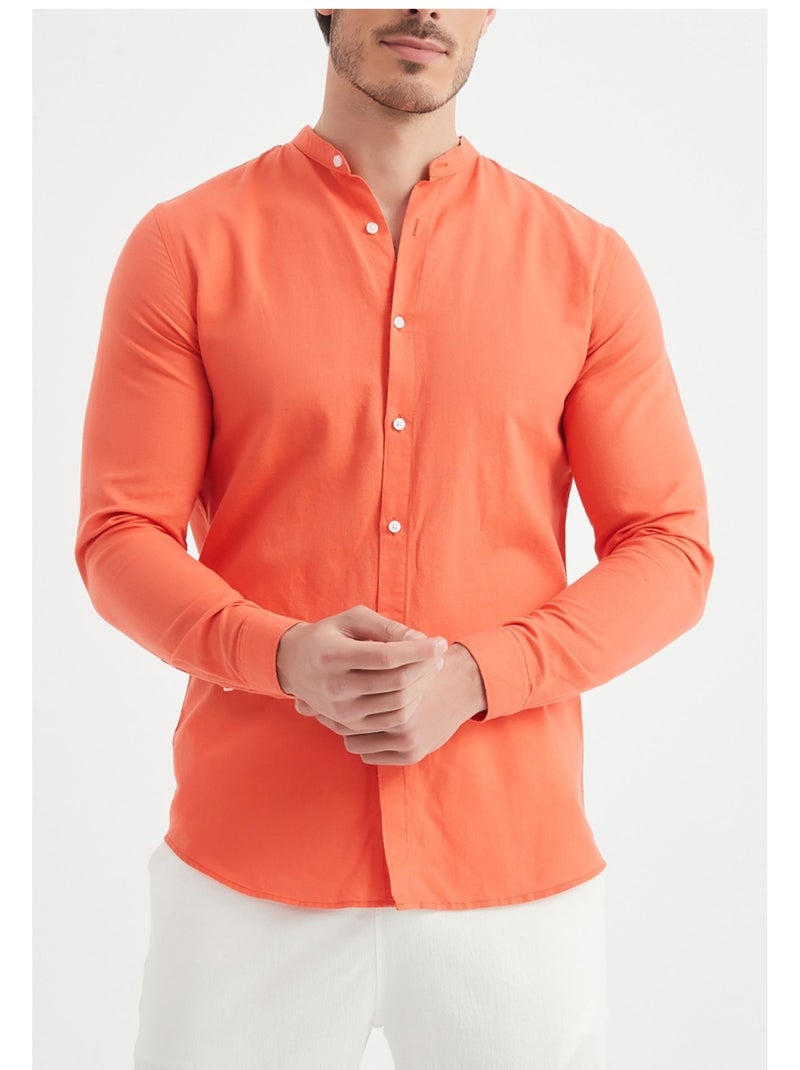 Camicia con colletto Mao Kebello Arancione - Kiabi