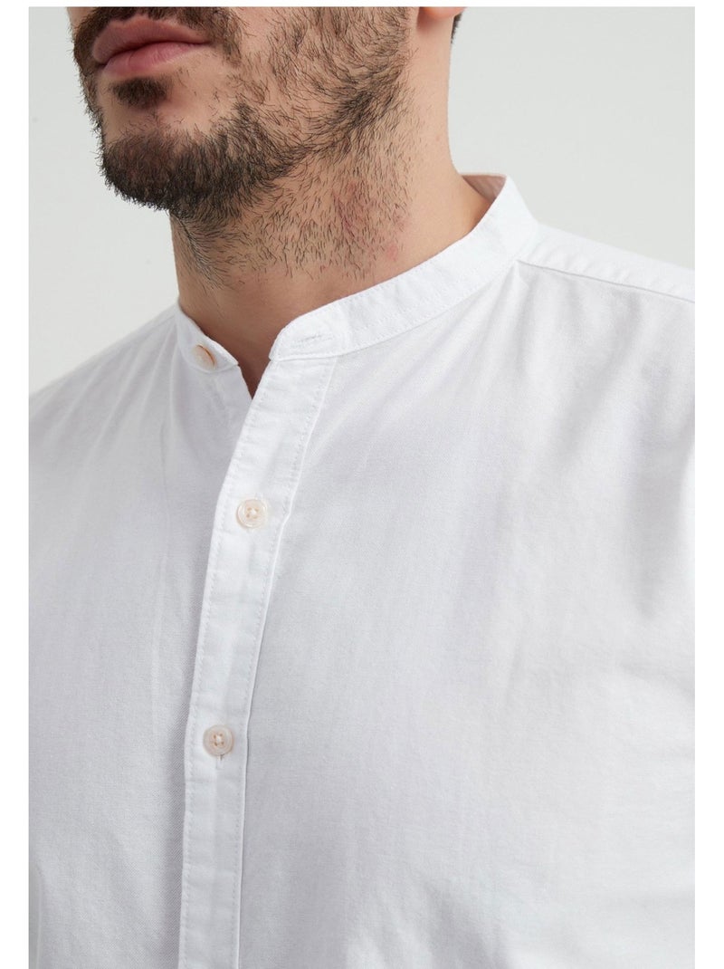 Camicia con colletto Mao Kebello Bianco - Kiabi