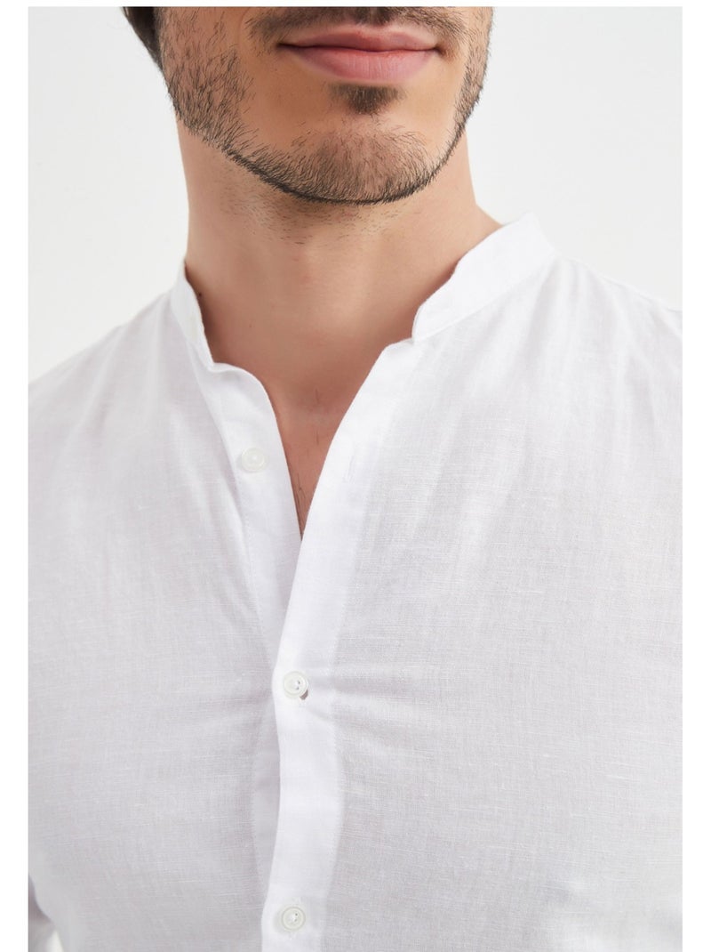 Camicia con colletto Mao Kebello Bianco - Kiabi
