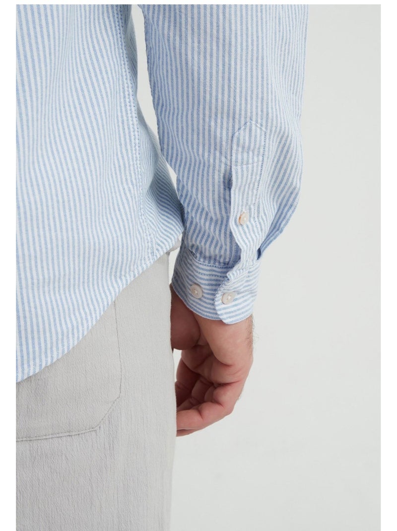 Camicia con colletto Mao Kebello Blu cielo - Kiabi