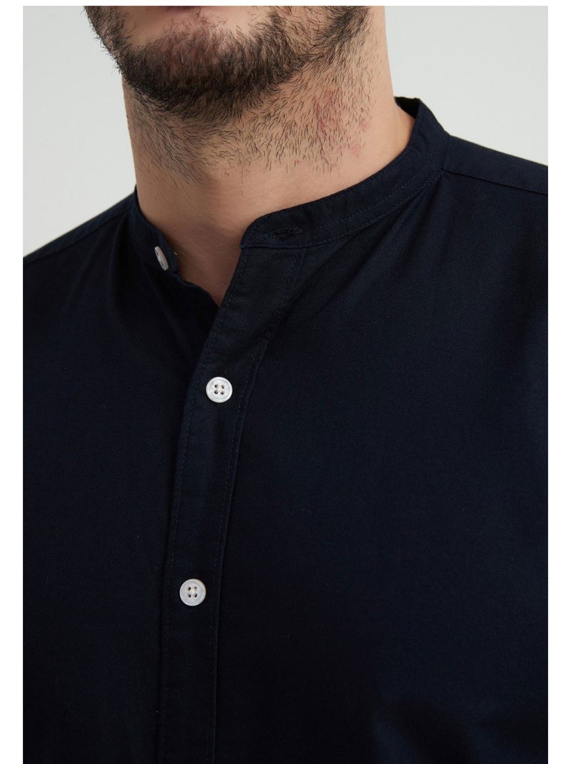 Camicia con colletto Mao Kebello Blu marino - Kiabi
