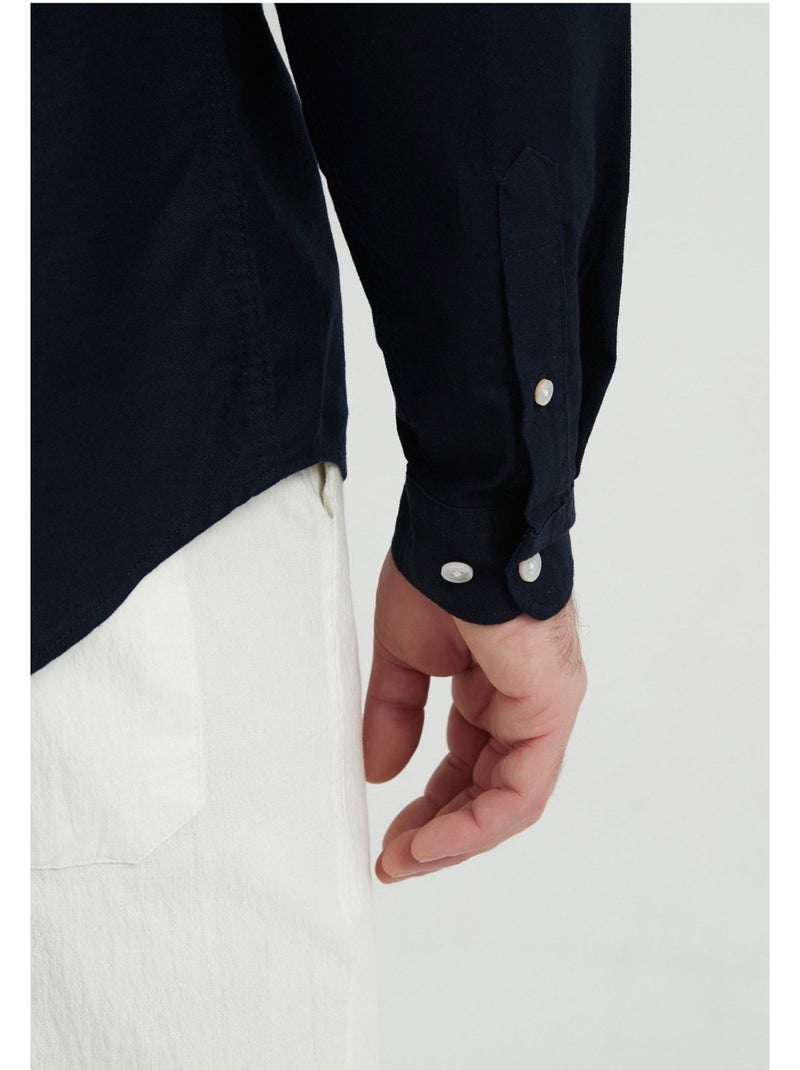 Camicia con colletto Mao Kebello Blu marino - Kiabi