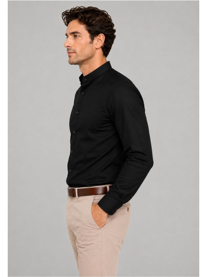 Camicia con colletto Mao Kebello Nero Nero - Kiabi
