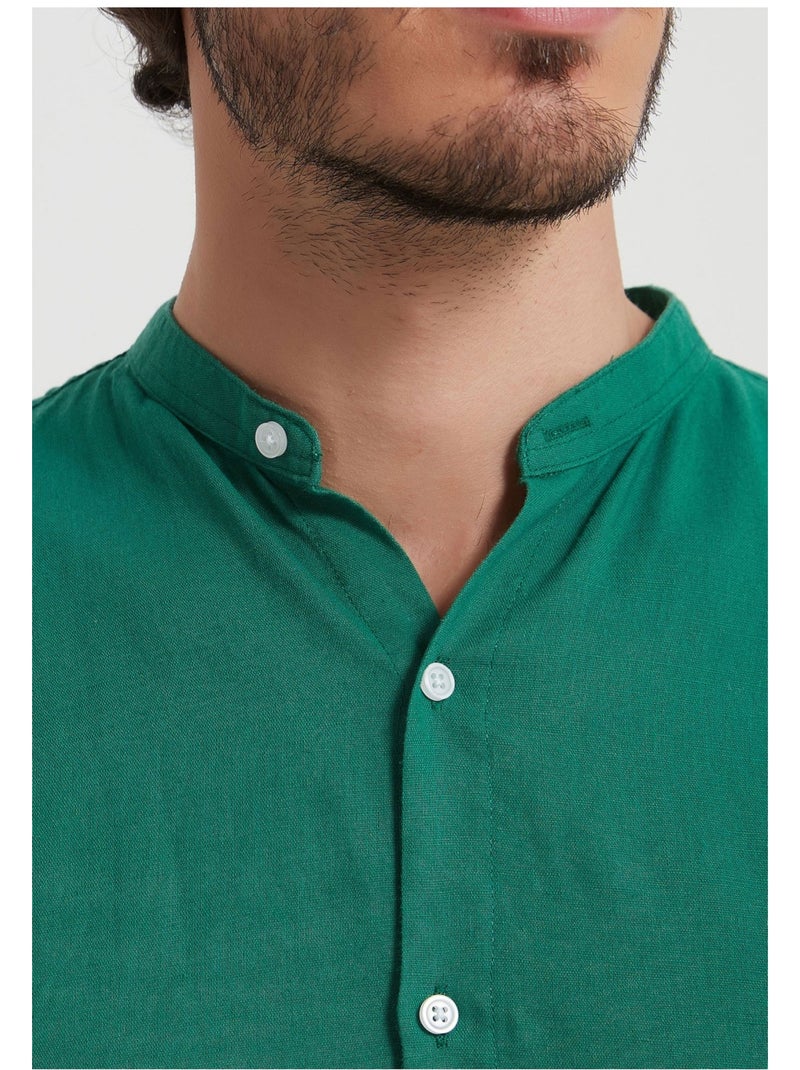 Camicia con colletto Mao Kebello Verde - Kiabi