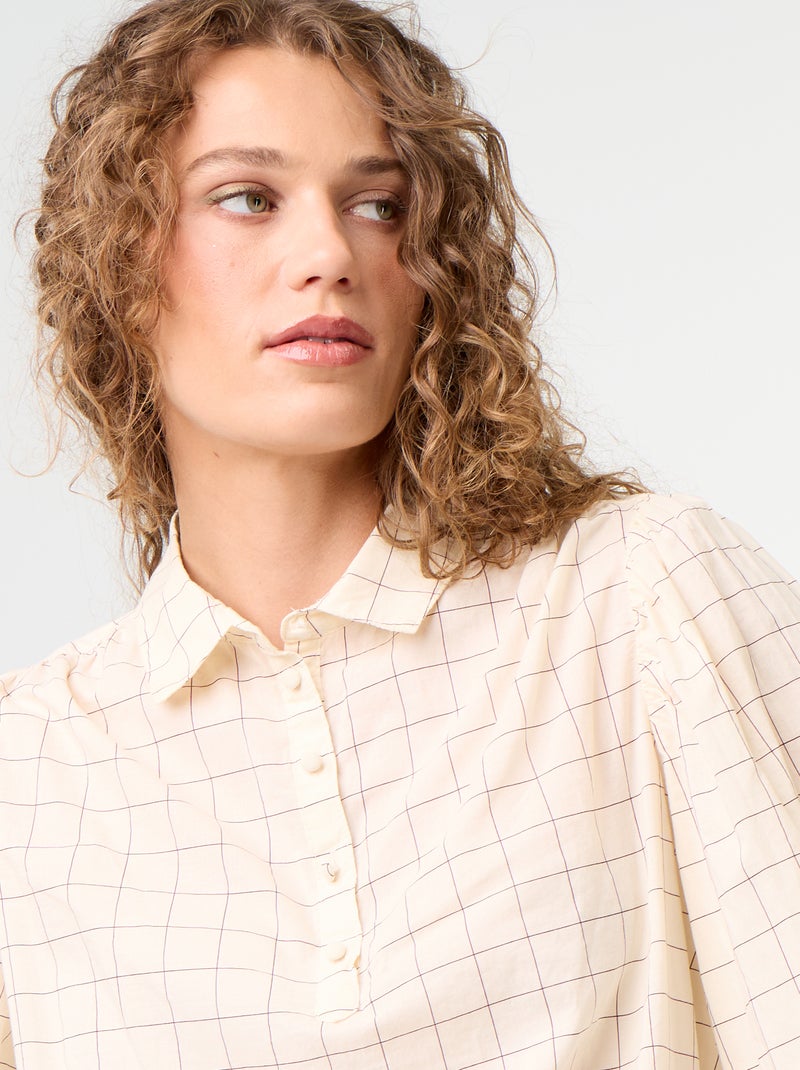 Camicia con collo abbottonato Bianco - Kiabi