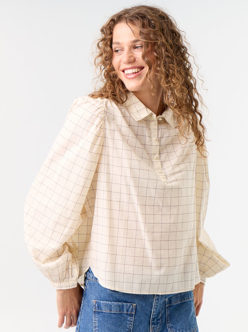 Camicia con collo abbottonato Bianco - Kiabi
