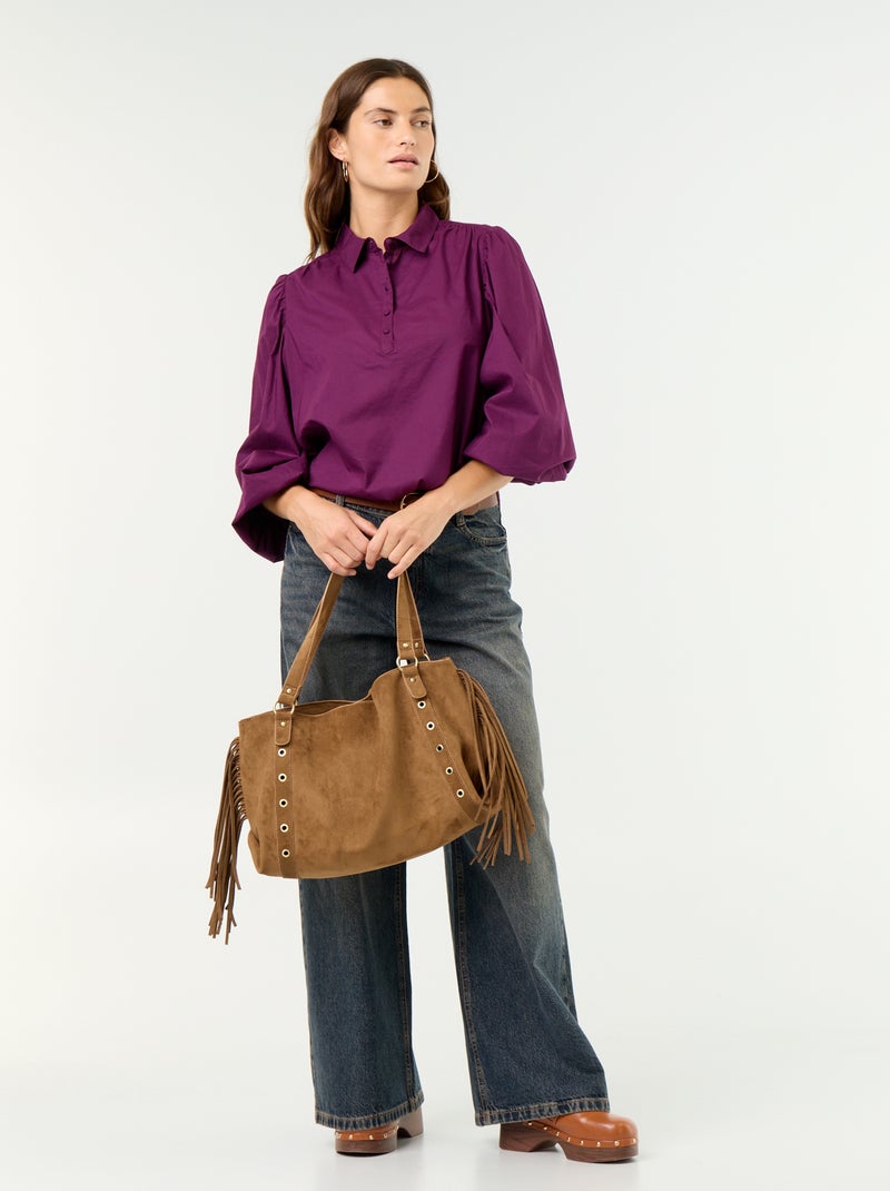 Camicia con collo abbottonato Viola - Kiabi
