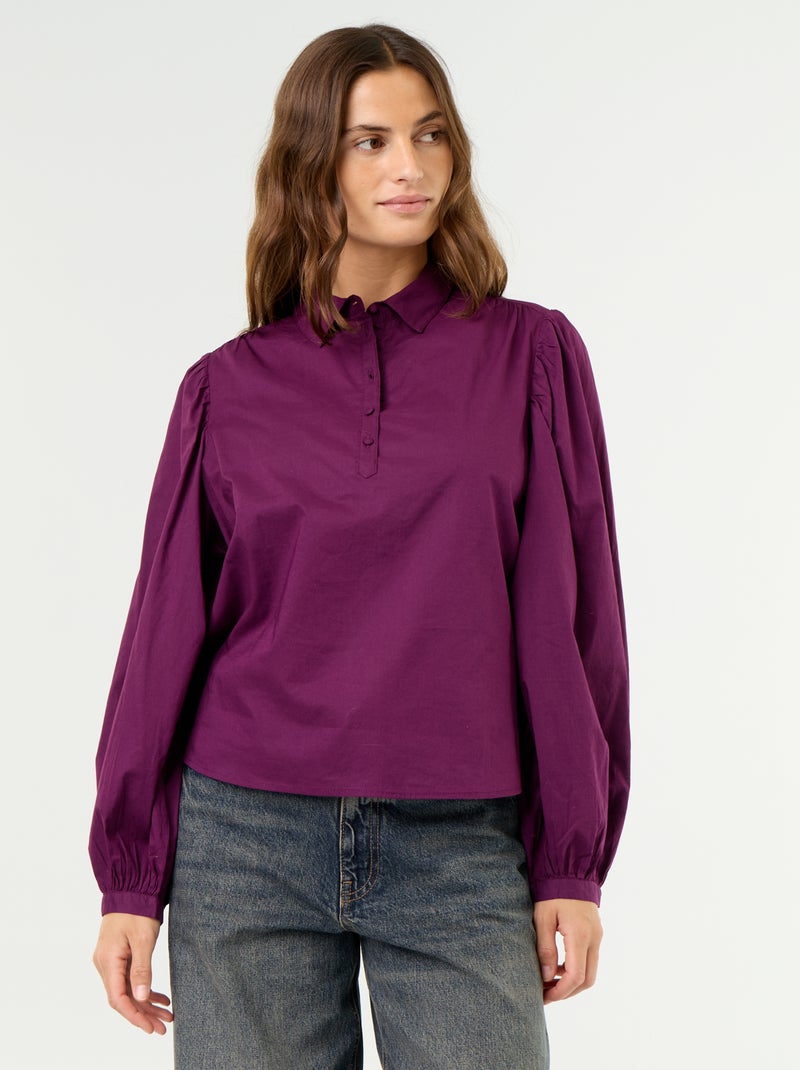 Camicia con collo abbottonato Viola - Kiabi