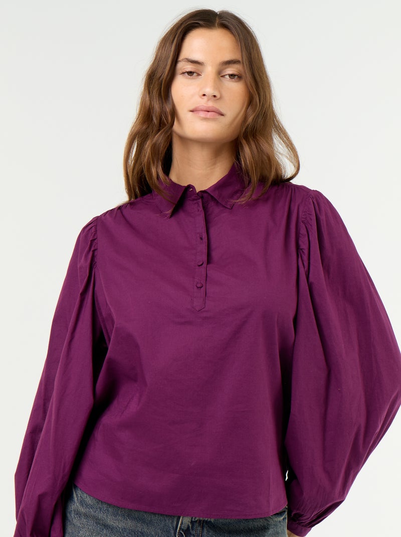 Camicia con collo abbottonato Viola - Kiabi