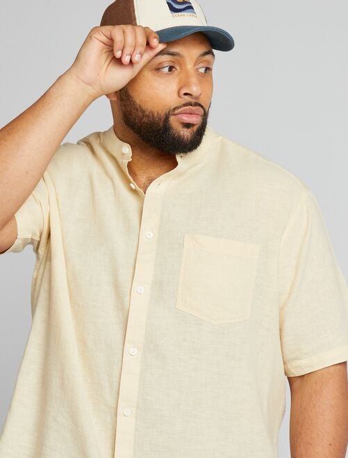 Camicia Hawaiana Uomo Camicia Uomo In Cotone Lino Slim Fit