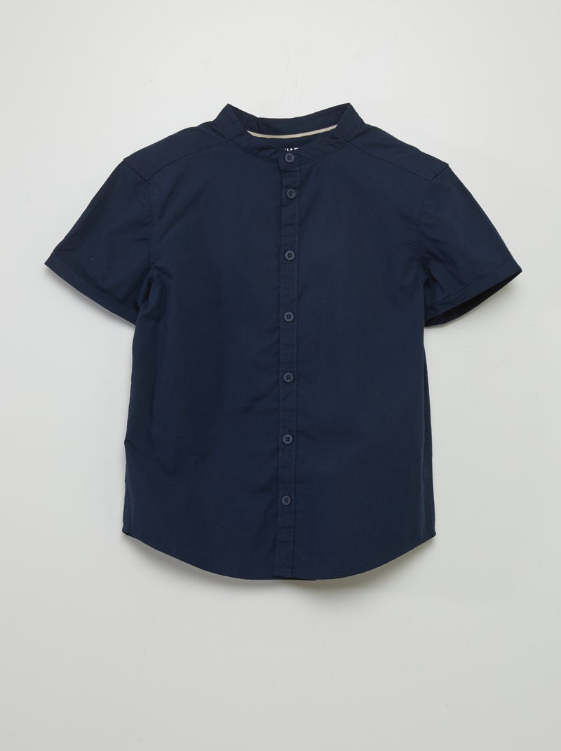 Camicia con collo alla coreana blu - Kiabi