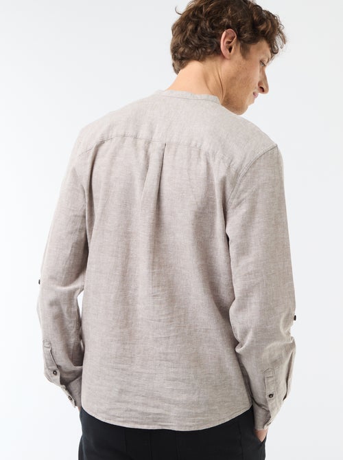 Camicia con collo alla coreana e lino - Kiabi Camicia con collo alla coreana e lino - Kiabi