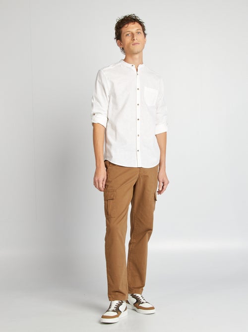 Camicia con collo alla coreana e lino - Kiabi