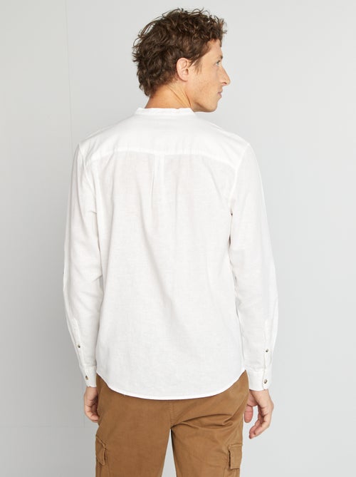 Camicia con collo alla coreana e lino - Kiabi