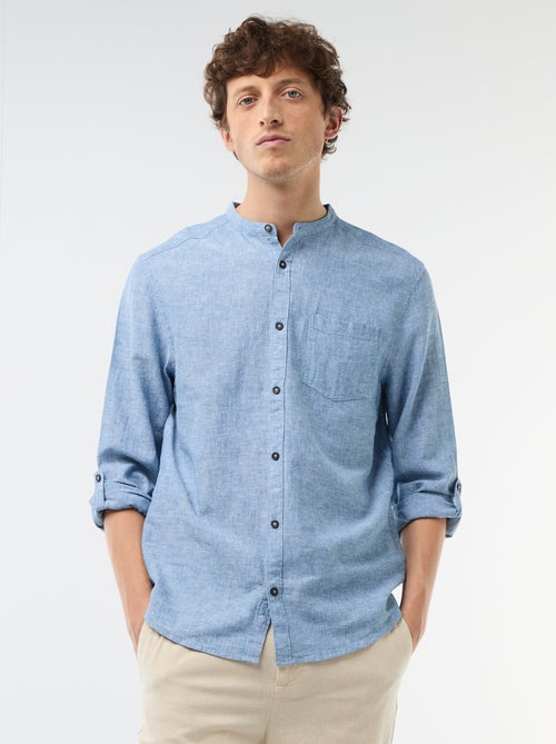 Camicia con collo alla coreana e lino - Kiabi Camicia con collo alla coreana e lino - Kiabi