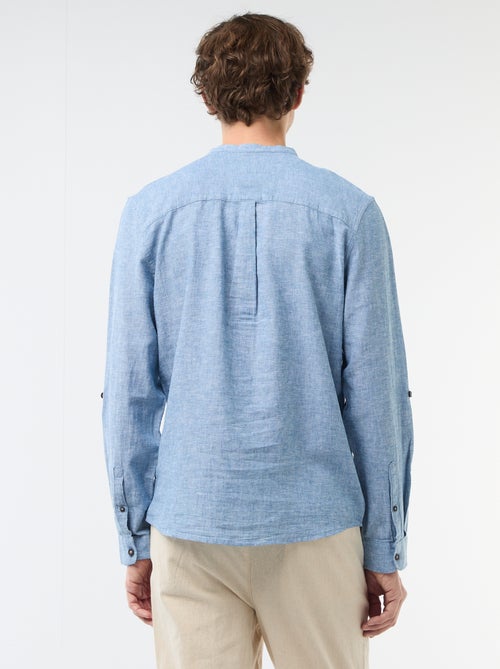 Camicia con collo alla coreana e lino - Kiabi Camicia con collo alla coreana e lino - Kiabi