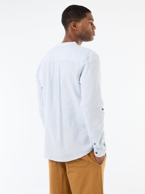 Camicia con collo alla coreana e lino - Kiabi