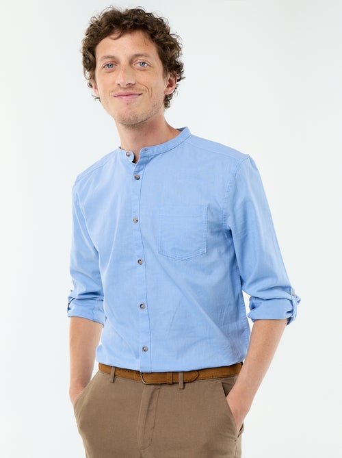 Camicia con collo alla coreana e lino - Kiabi