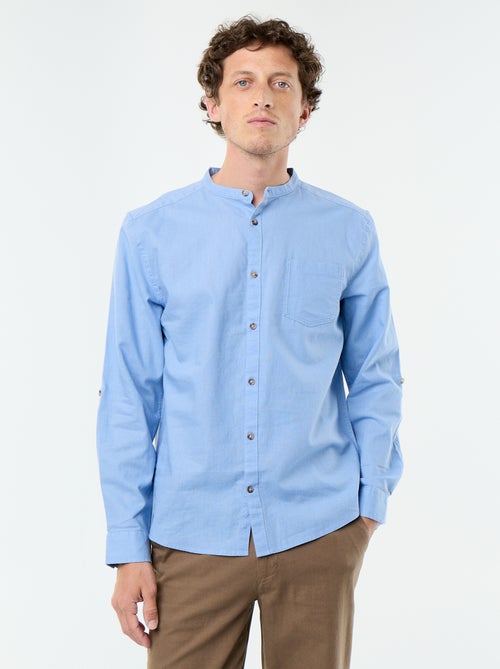 Camicia con collo alla coreana e lino - Kiabi