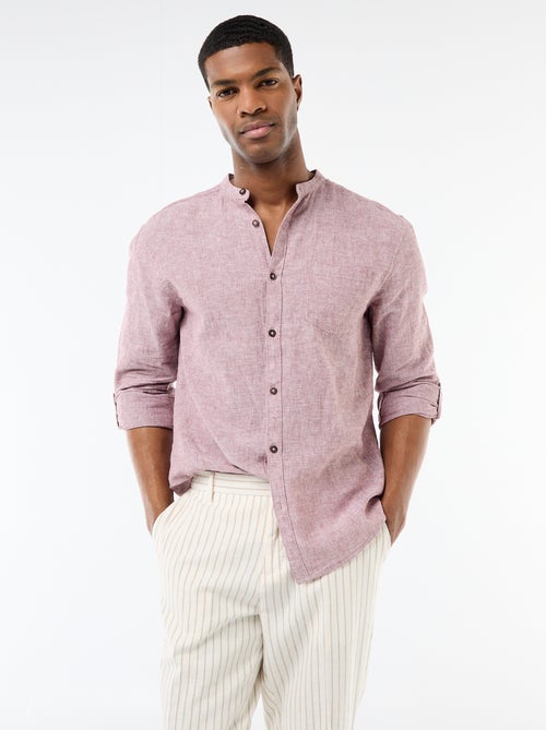 Camicia con collo alla coreana e lino - Kiabi Camicia con collo alla coreana e lino - Kiabi