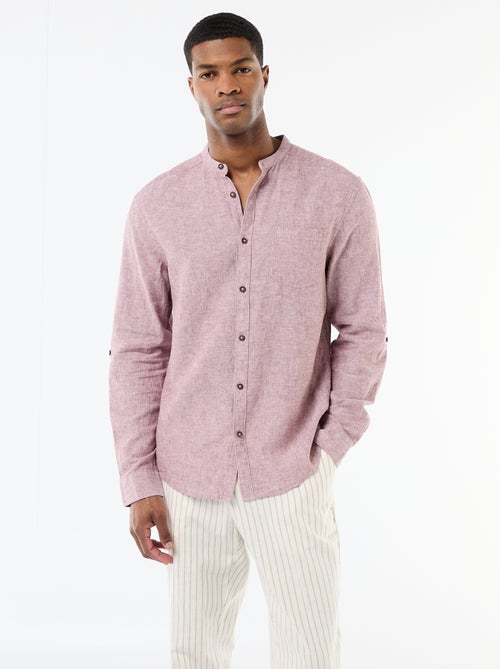 Camicia con collo alla coreana e lino - Kiabi Camicia con collo alla coreana e lino - Kiabi