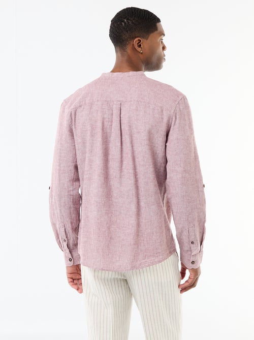 Camicia con collo alla coreana e lino - Kiabi Camicia con collo alla coreana e lino - Kiabi