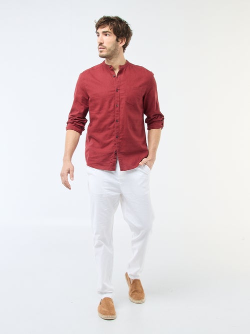 Camicia con collo alla coreana e lino - Kiabi Camicia con collo alla coreana e lino - Kiabi