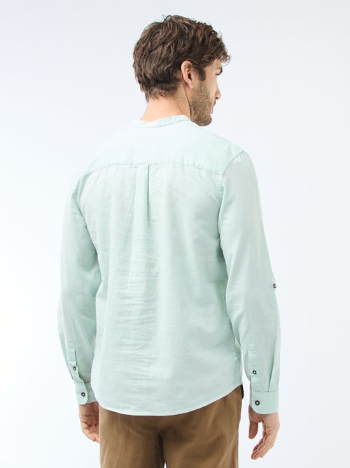 Camicia con collo alla coreana e lino - Kiabi