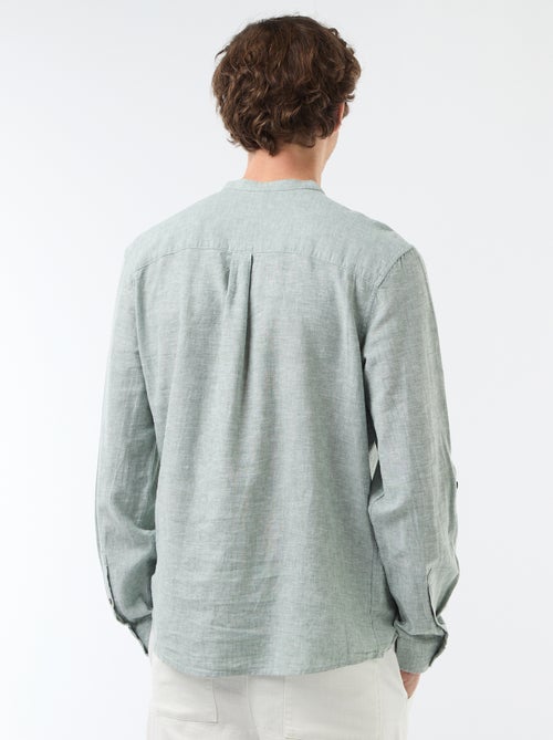 Camicia con collo alla coreana e lino - Kiabi Camicia con collo alla coreana e lino - Kiabi