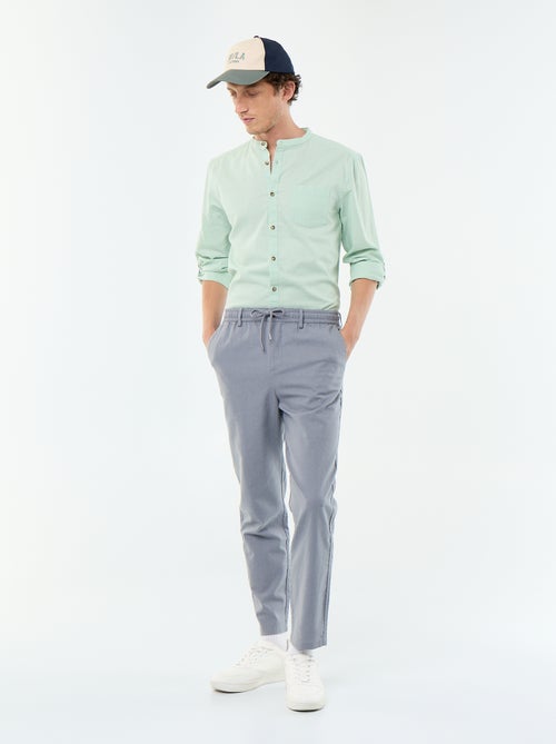 Camicia con collo alla coreana e lino - Kiabi