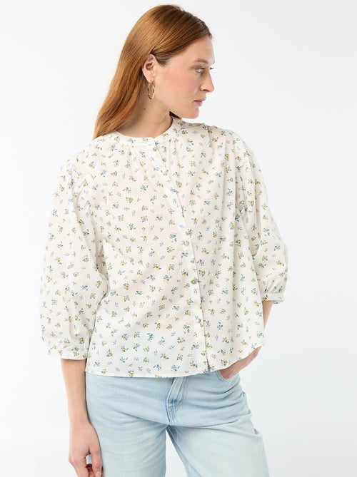 Camicia con collo alla coreana e maniche a 3/4 - Kiabi