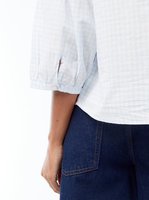 Camicia con collo alla coreana e maniche a 3/4 - Kiabi