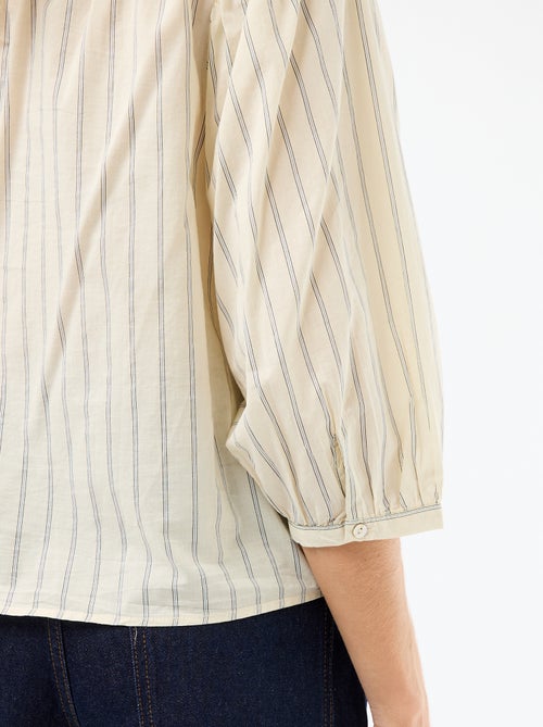 Camicia con collo alla coreana e maniche a 3/4 - Kiabi