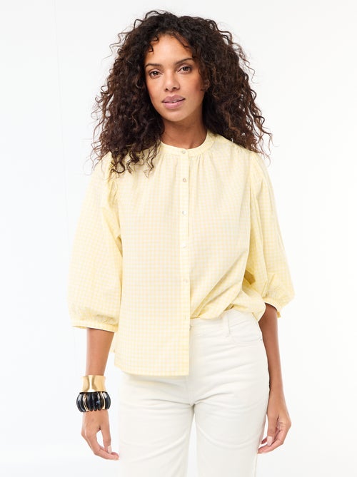 Camicia con collo alla coreana e maniche a 3/4 - Kiabi