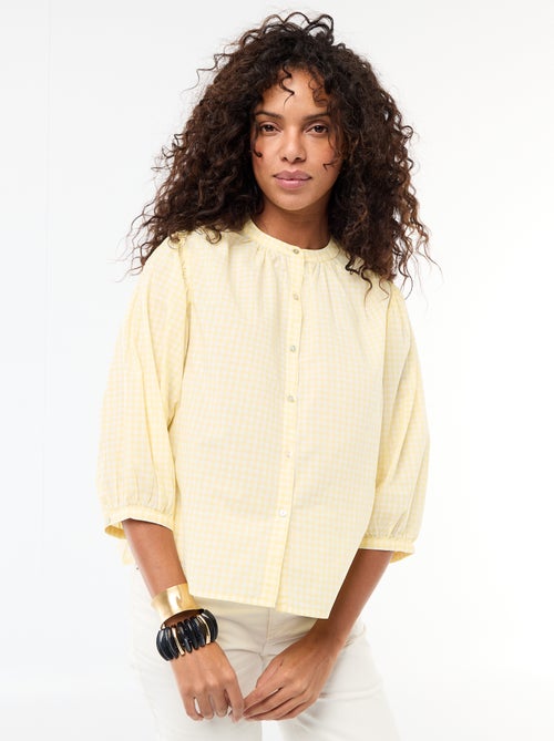 Camicia con collo alla coreana e maniche a 3/4 - Kiabi