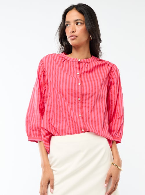 Camicia con collo alla coreana e maniche a 3/4 - Kiabi