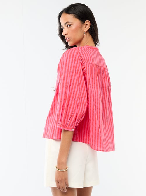 Camicia con collo alla coreana e maniche a 3/4 - Kiabi