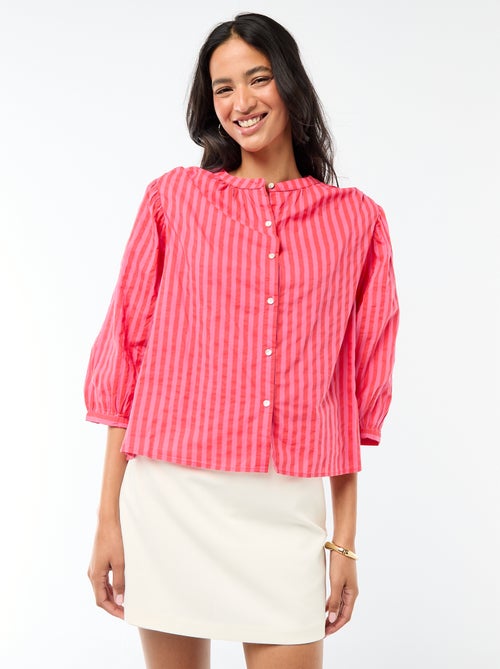 Camicia con collo alla coreana e maniche a 3/4 - Kiabi