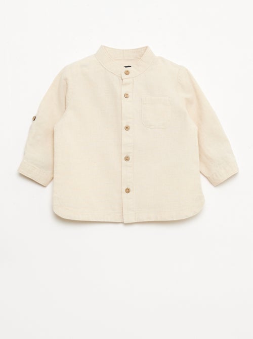 Camicia con collo alla coreana e maniche arrotolabili - Kiabi Camicia con collo alla coreana e maniche arrotolabili - Kiabi