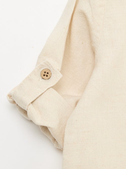 Camicia con collo alla coreana e maniche arrotolabili - Kiabi Camicia con collo alla coreana e maniche arrotolabili - Kiabi