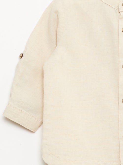 Camicia con collo alla coreana e maniche arrotolabili - Kiabi Camicia con collo alla coreana e maniche arrotolabili - Kiabi