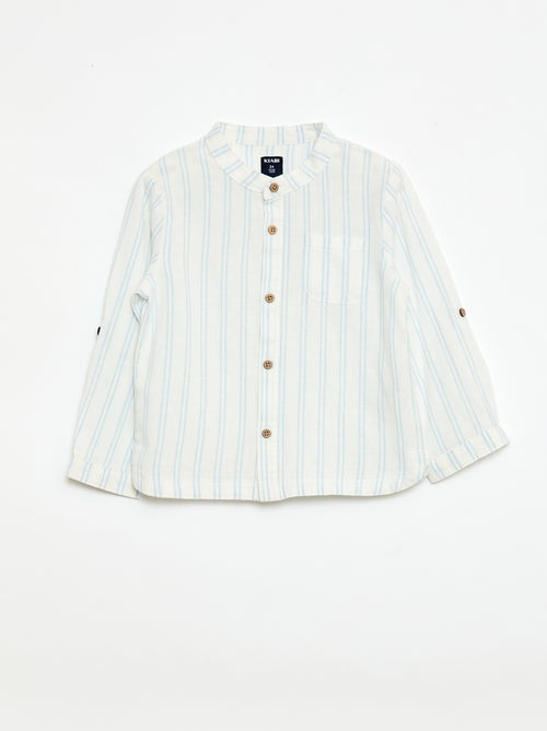 Camicia con collo alla coreana e maniche arrotolabili - Kiabi Camicia con collo alla coreana e maniche arrotolabili - Kiabi