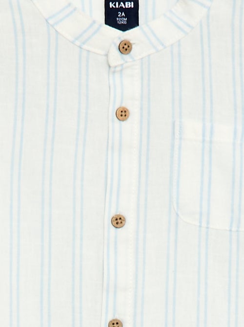 Camicia con collo alla coreana e maniche arrotolabili - Kiabi Camicia con collo alla coreana e maniche arrotolabili - Kiabi