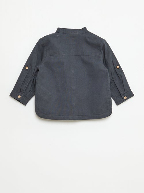 Camicia con collo alla coreana e maniche arrotolabili - Kiabi